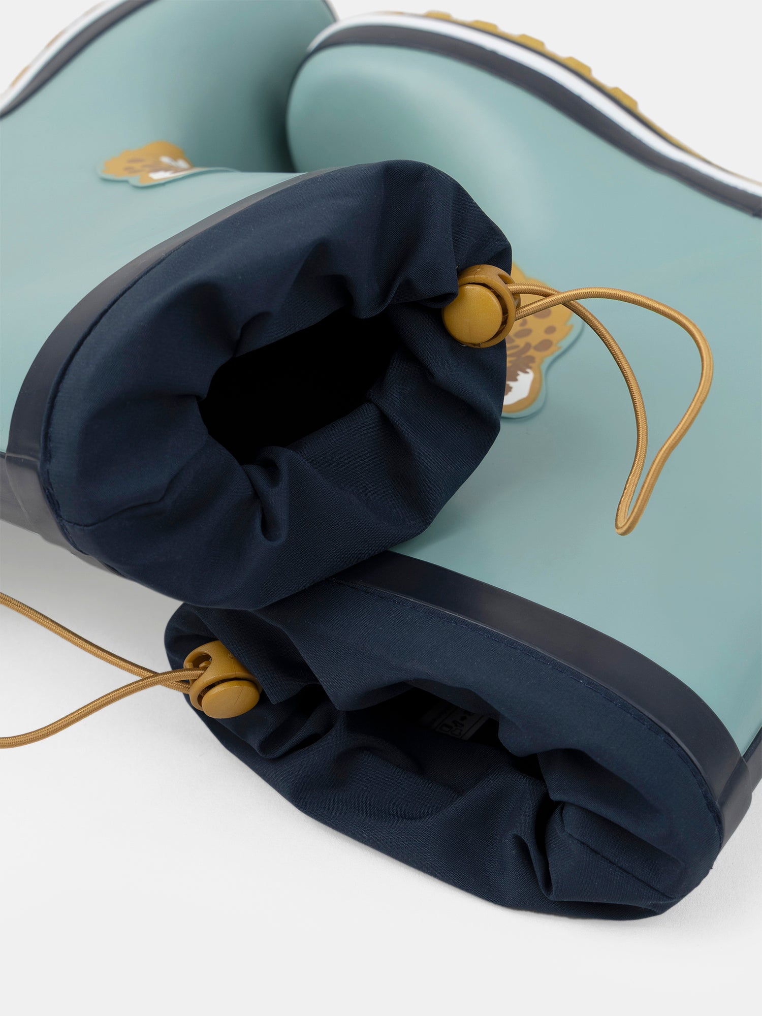 Blaue Regenstiefel mit Leopardenkopf-Patch für Jungen