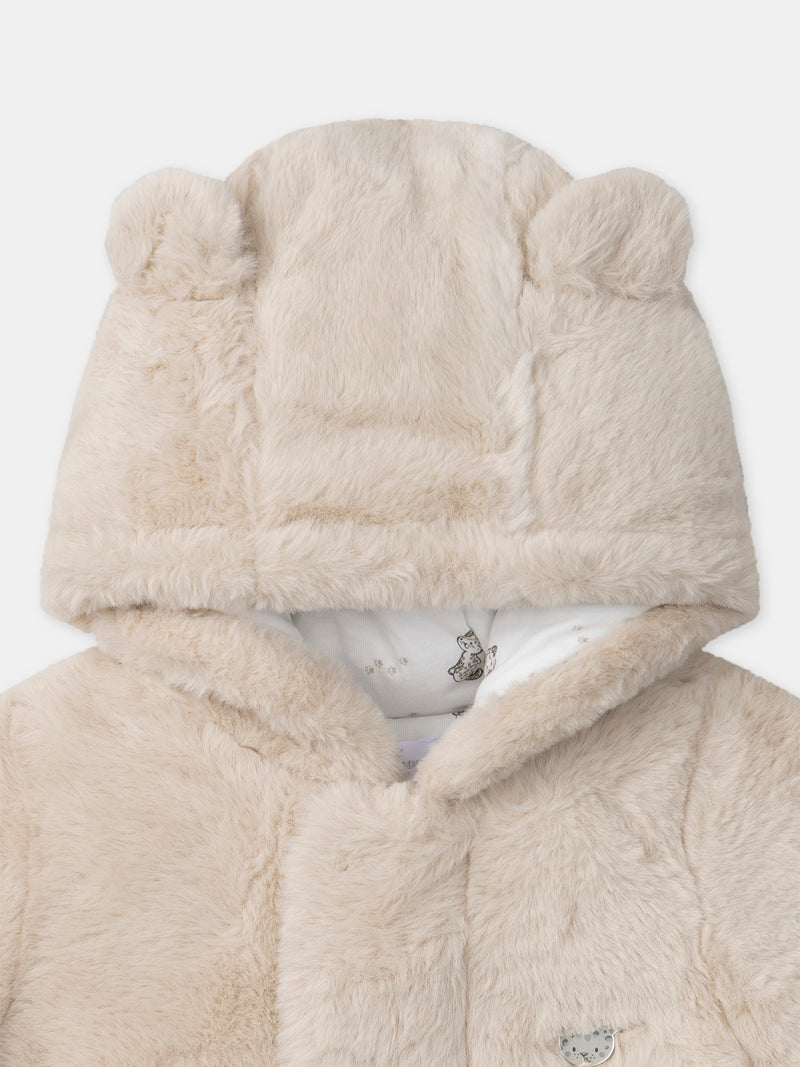 Pilote beige en fourrure Naissance Mixte