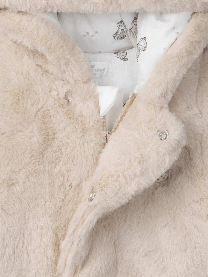 Pilote beige en fourrure Naissance Mixte