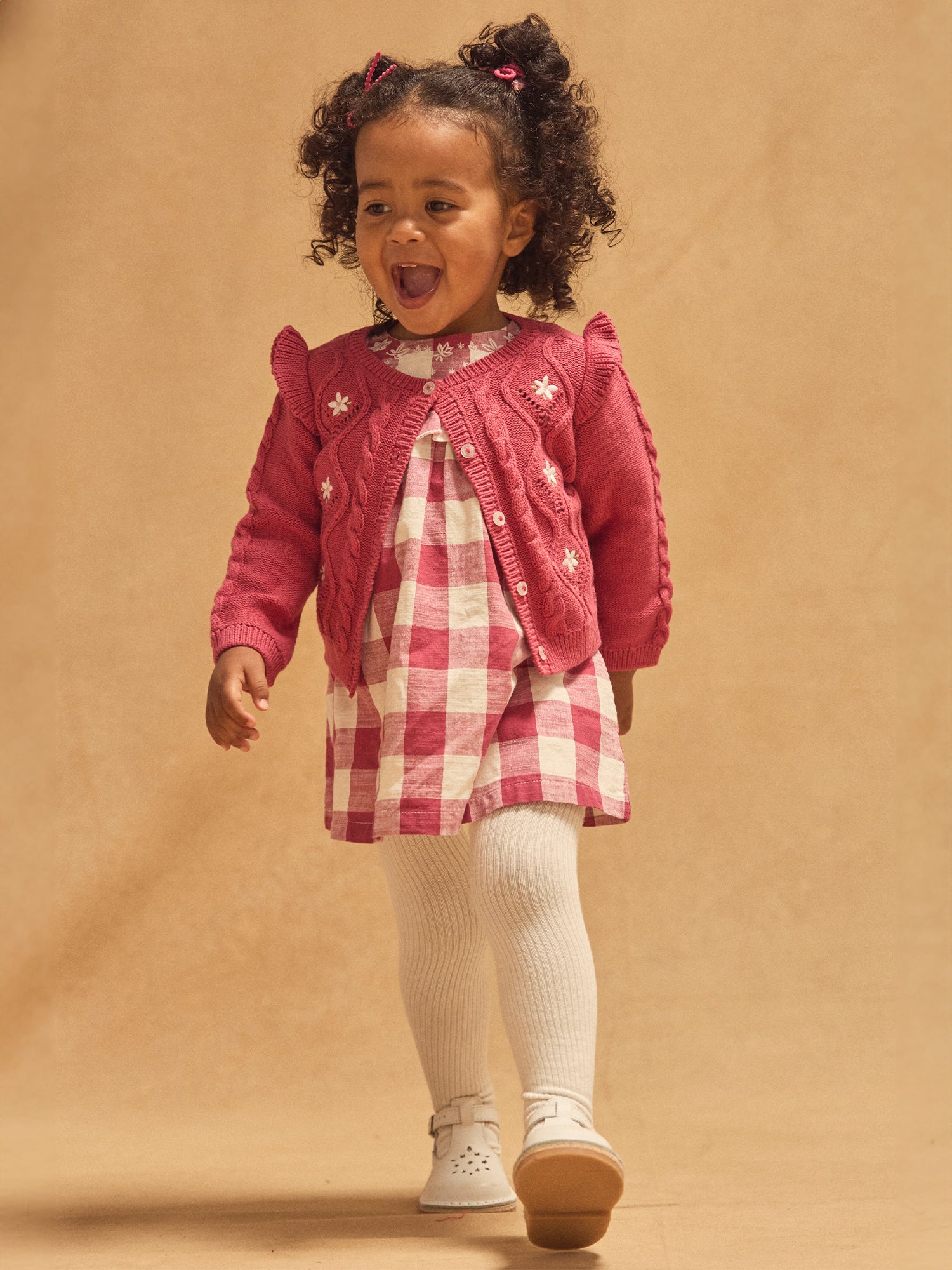 Rosa Cardigan mit Blumenstickerei Baby Mädchen