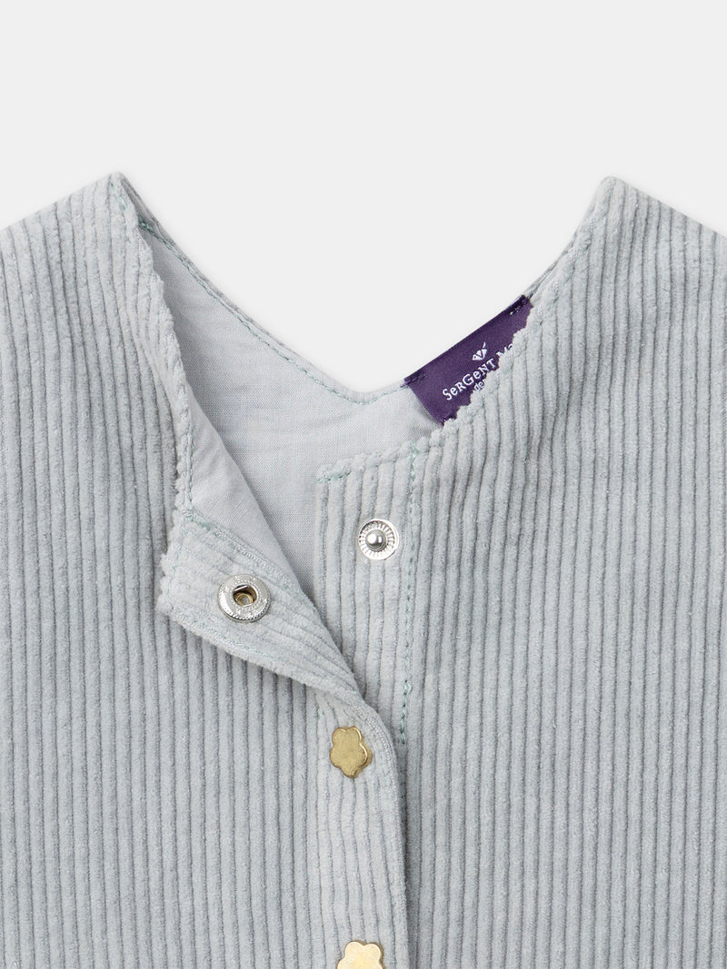 Blaue graue Latzhose aus Samt für Baby Mädchen