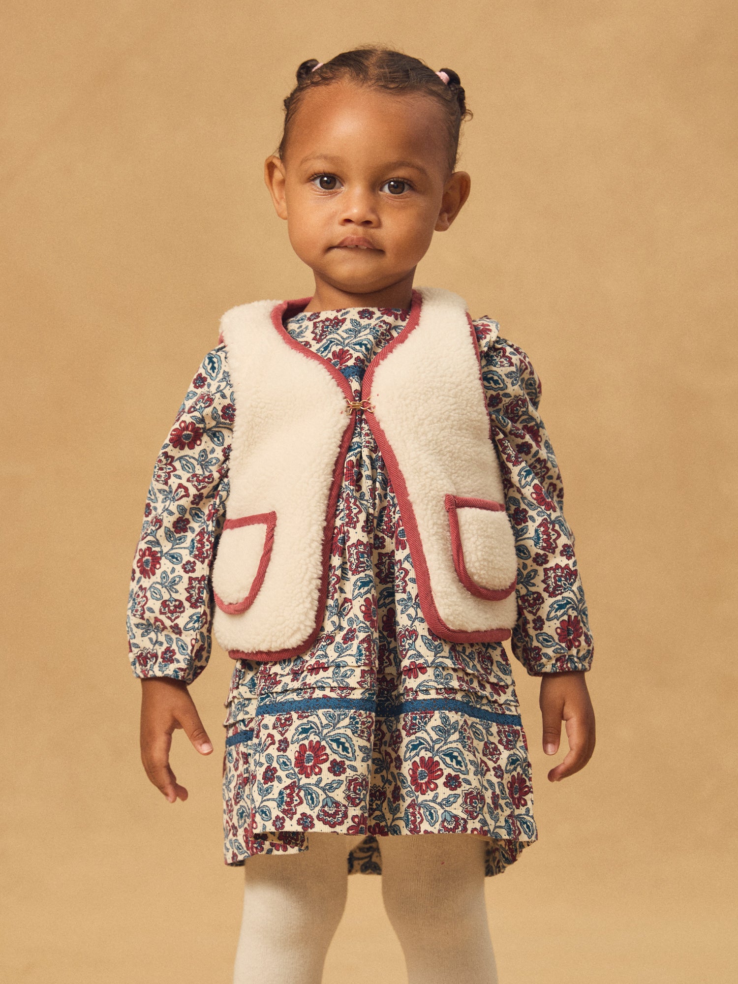 Wende-Cardigan ohne Ärmel, rot oder ecru für Mädchen