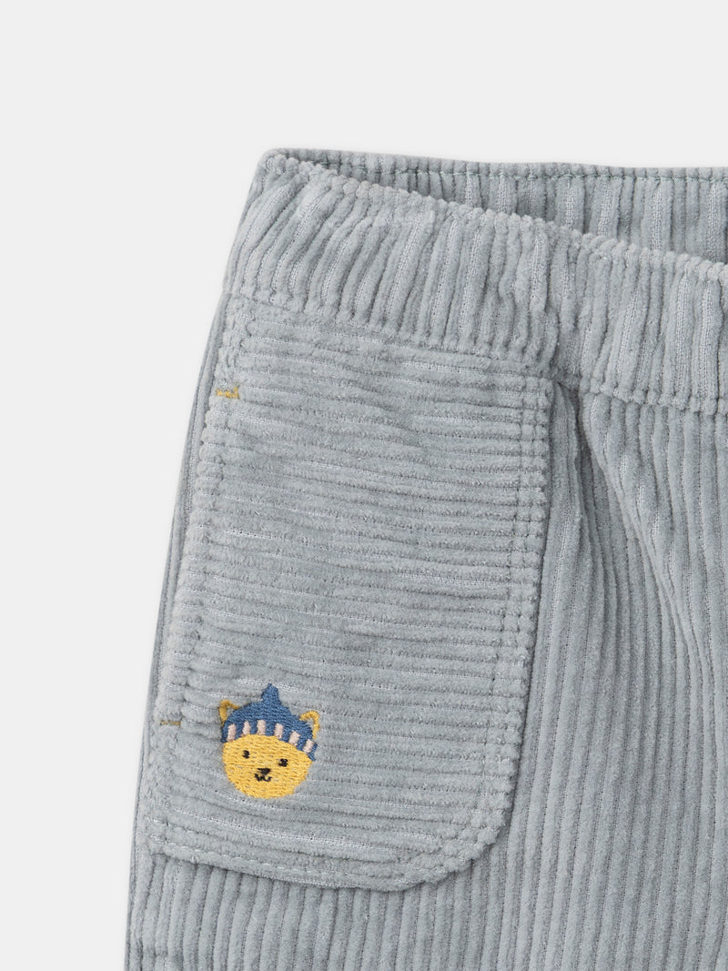 Blauer Samtbaby-Jungenhose
