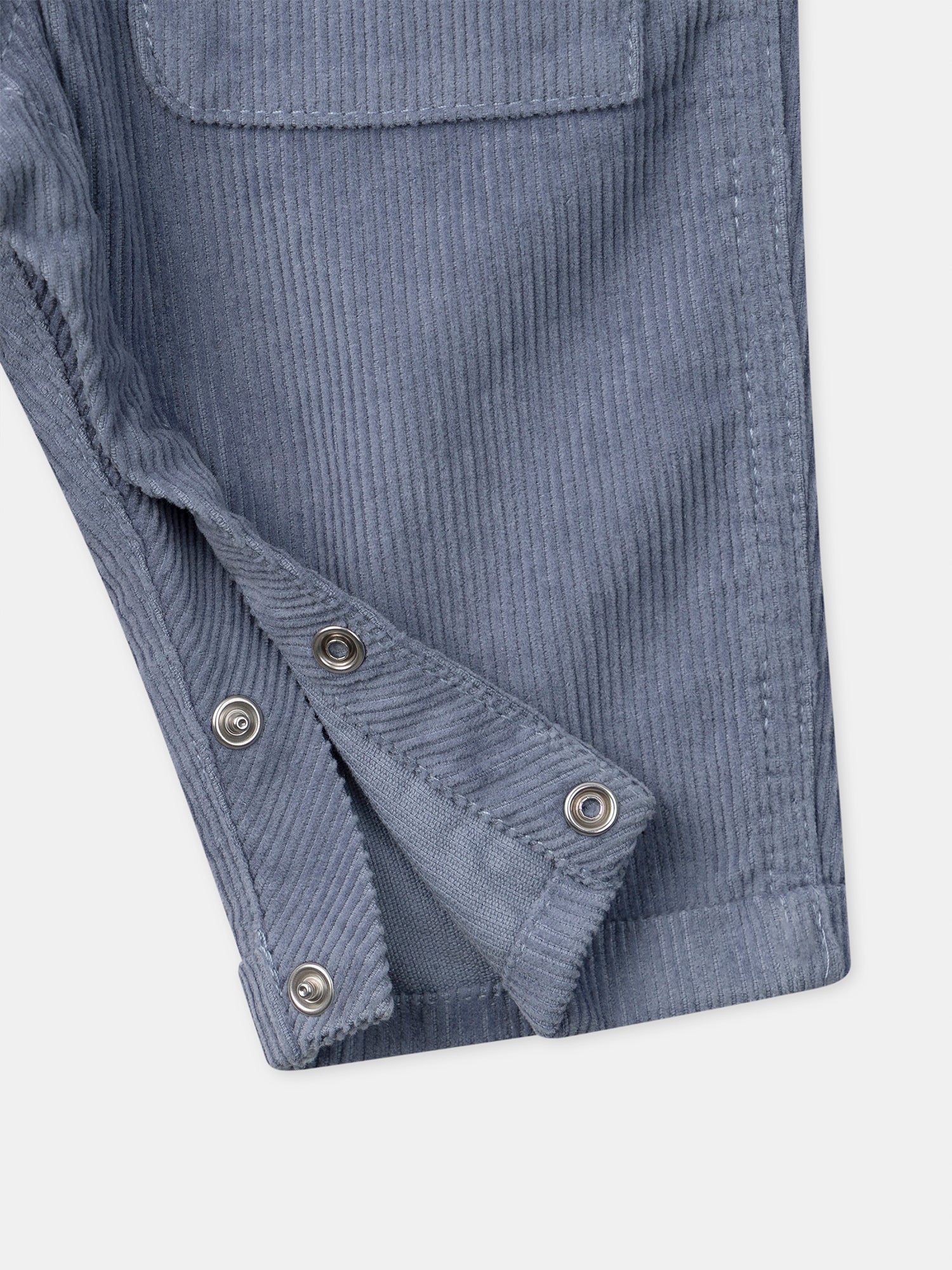 Salopette bleue grisé en velours Bébé Garçon