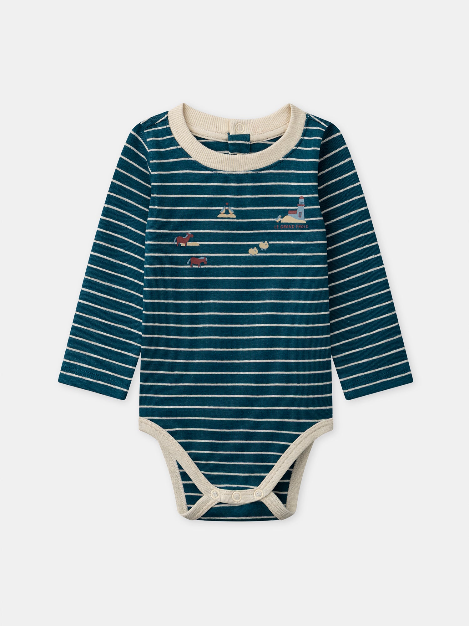 Ecru Langarmshirt mit Tiermotiven für Jungs