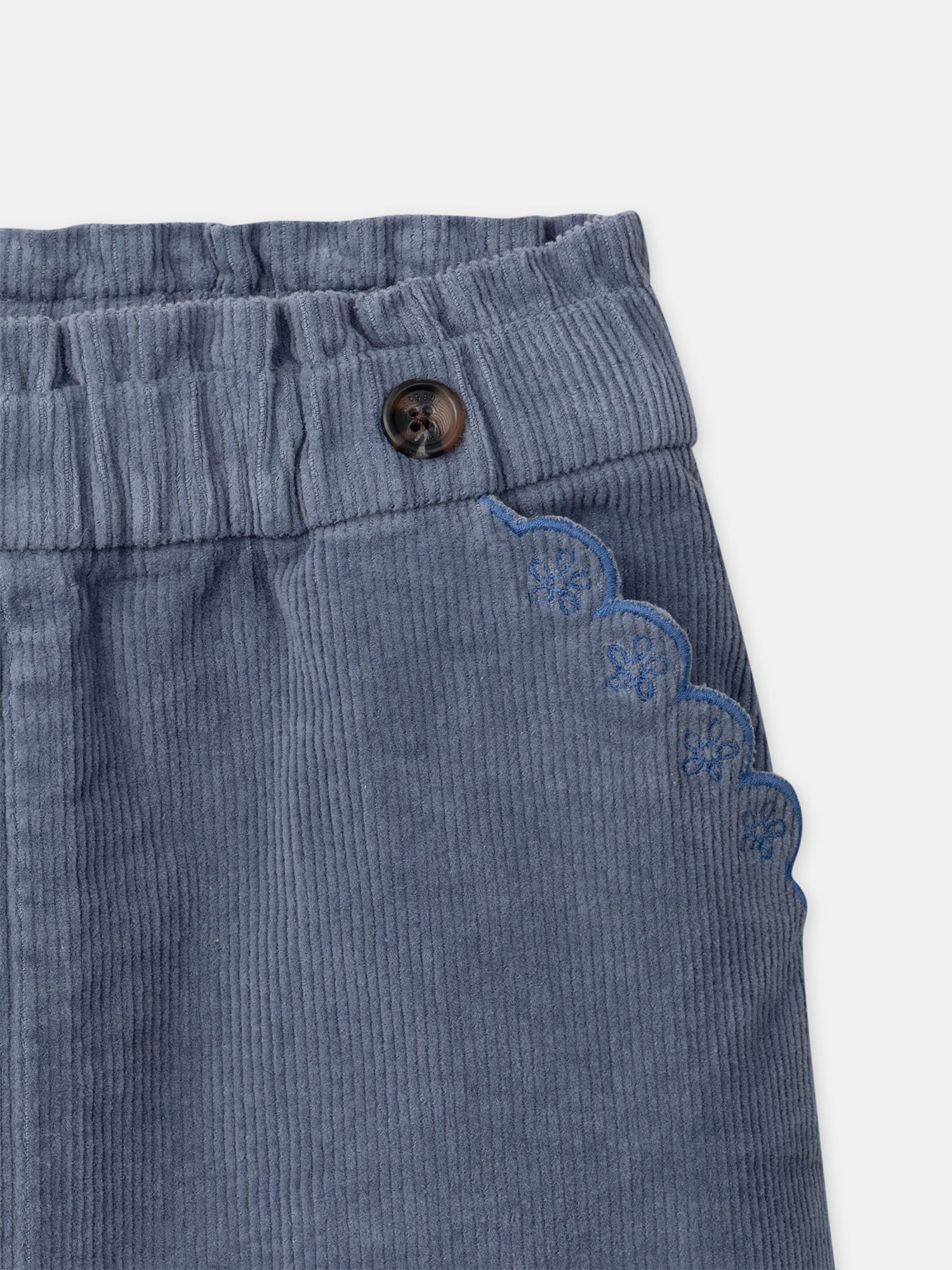 Blaue Velours-Jupe für Mädchen