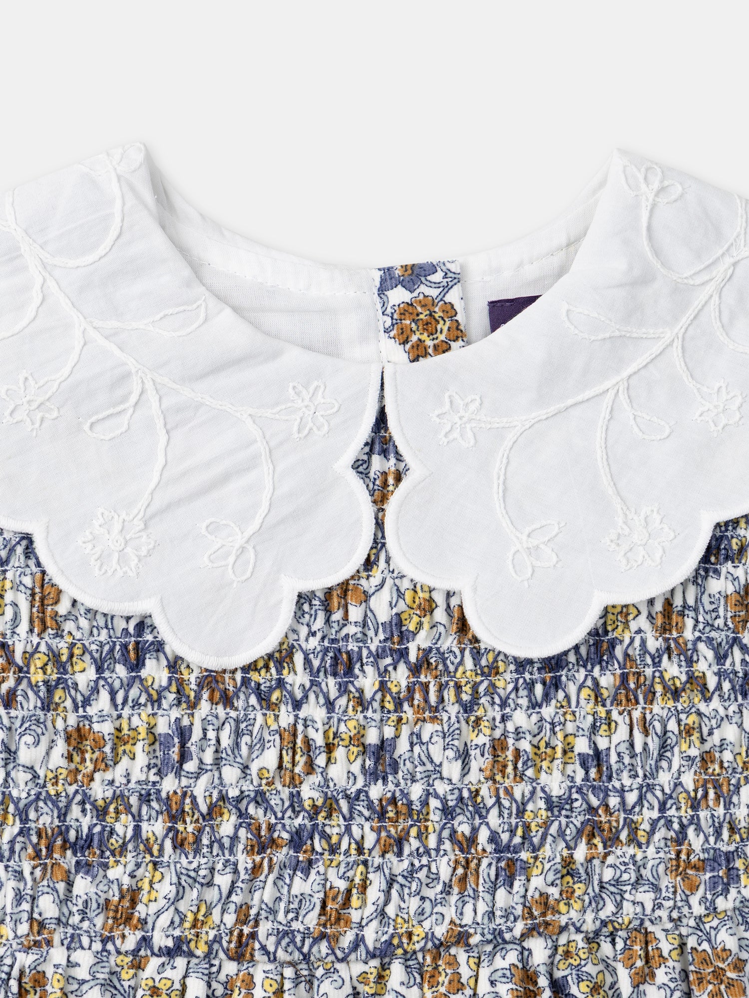 Blumendruckkleid mit weißem Kragen für Mädchen