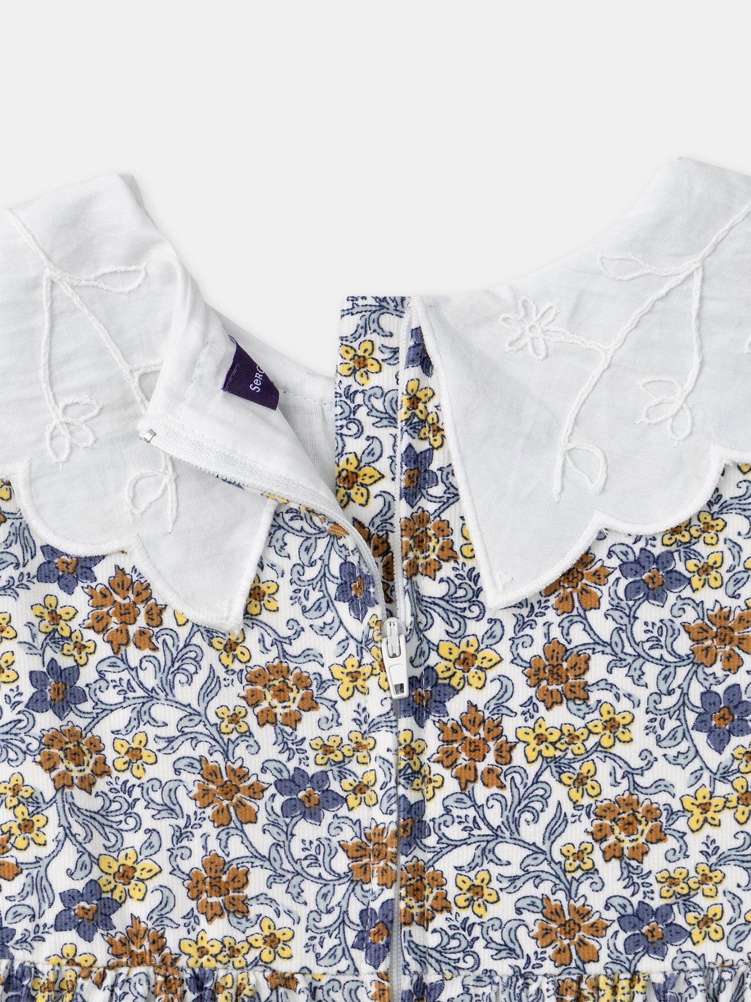 Blumendruckkleid mit weißem Kragen für Mädchen