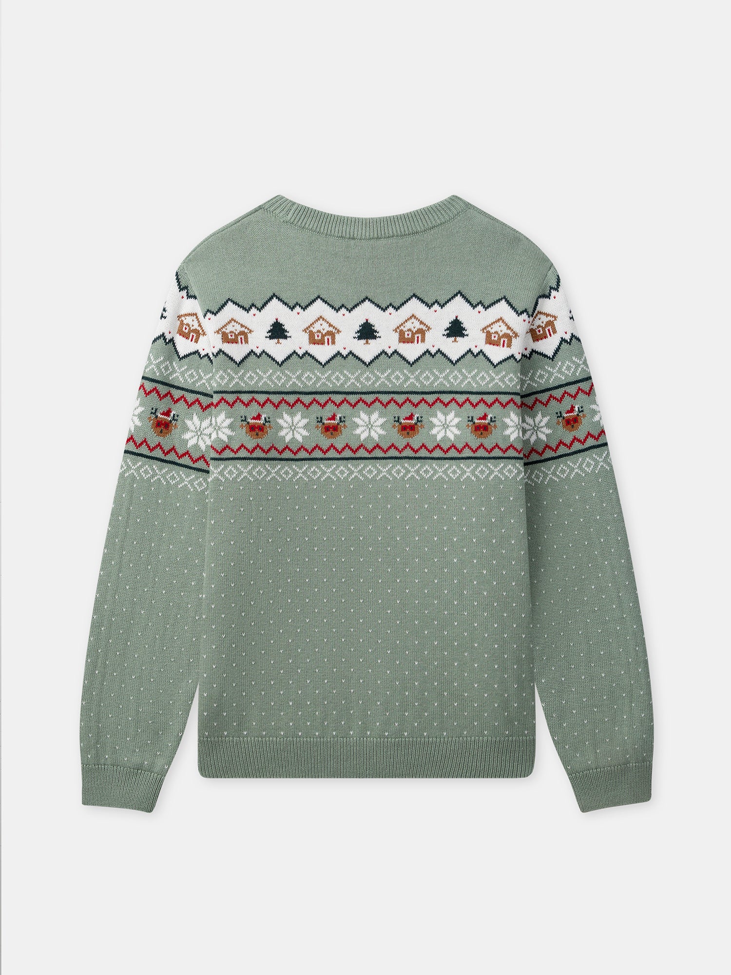 Salbei grüner Weihnachts-Pullover für Herren