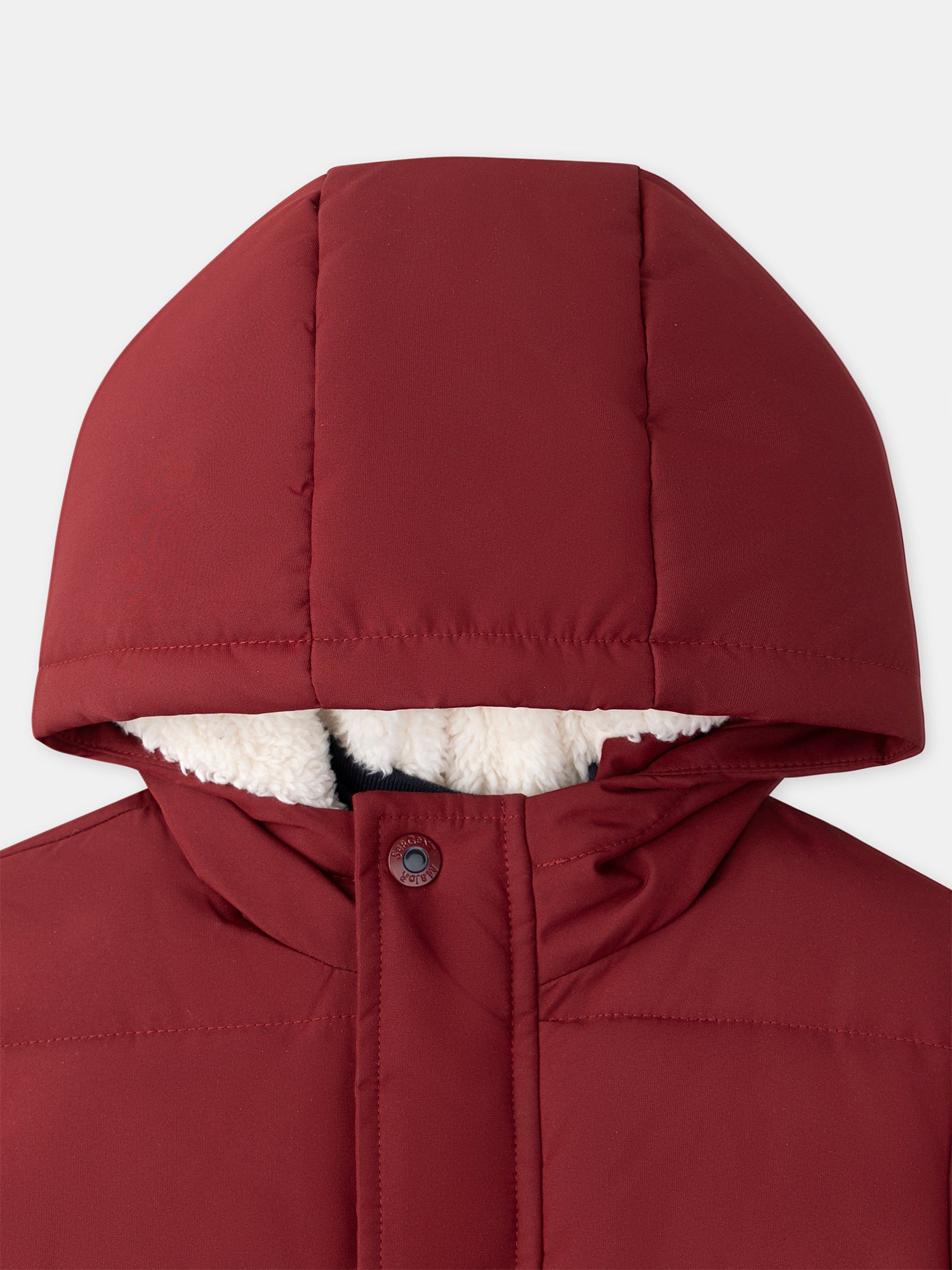 Bordeaux gesteppte Daunenjacke für Jungen