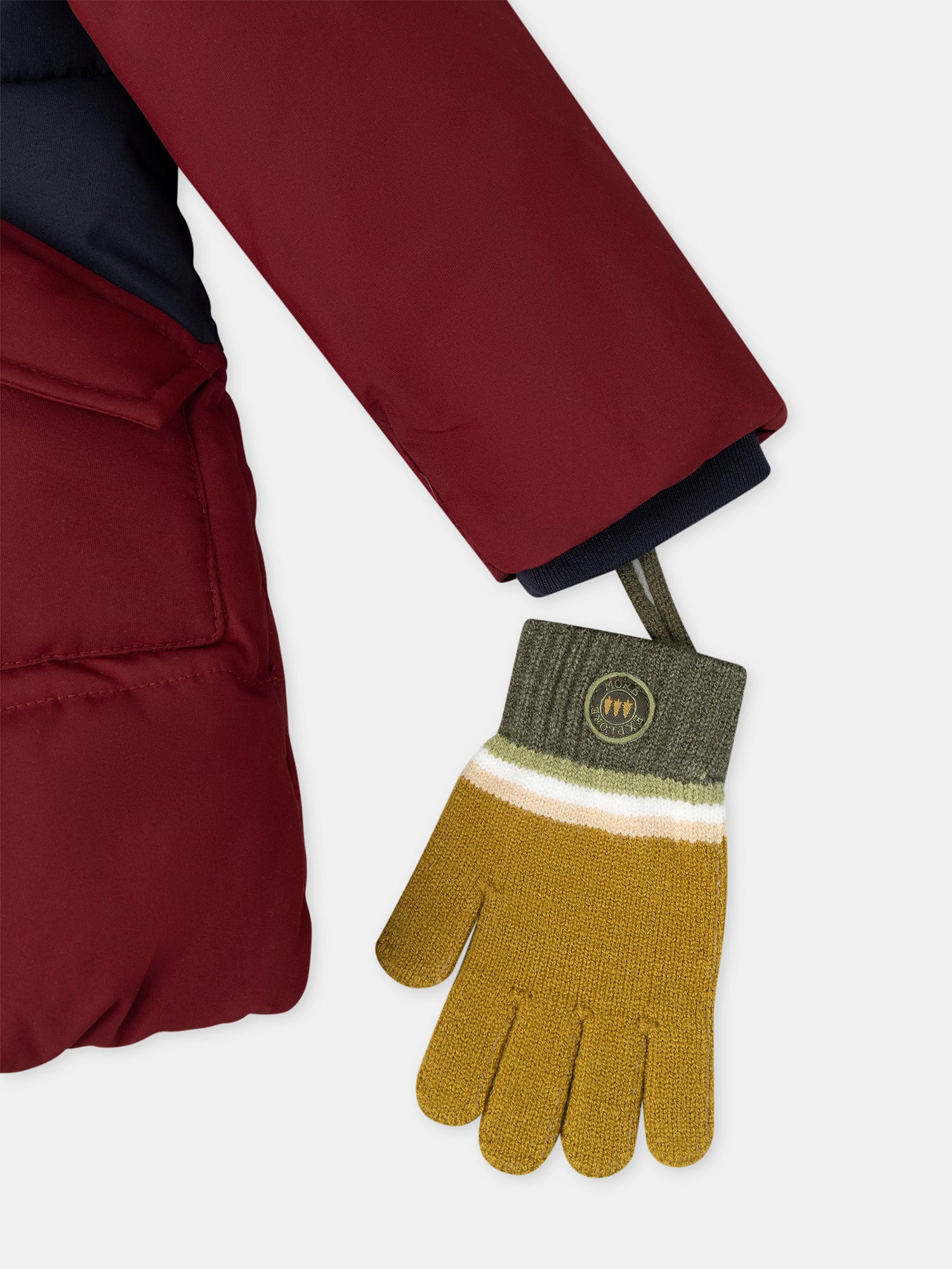 Bordeaux gesteppte Daunenjacke für Jungen