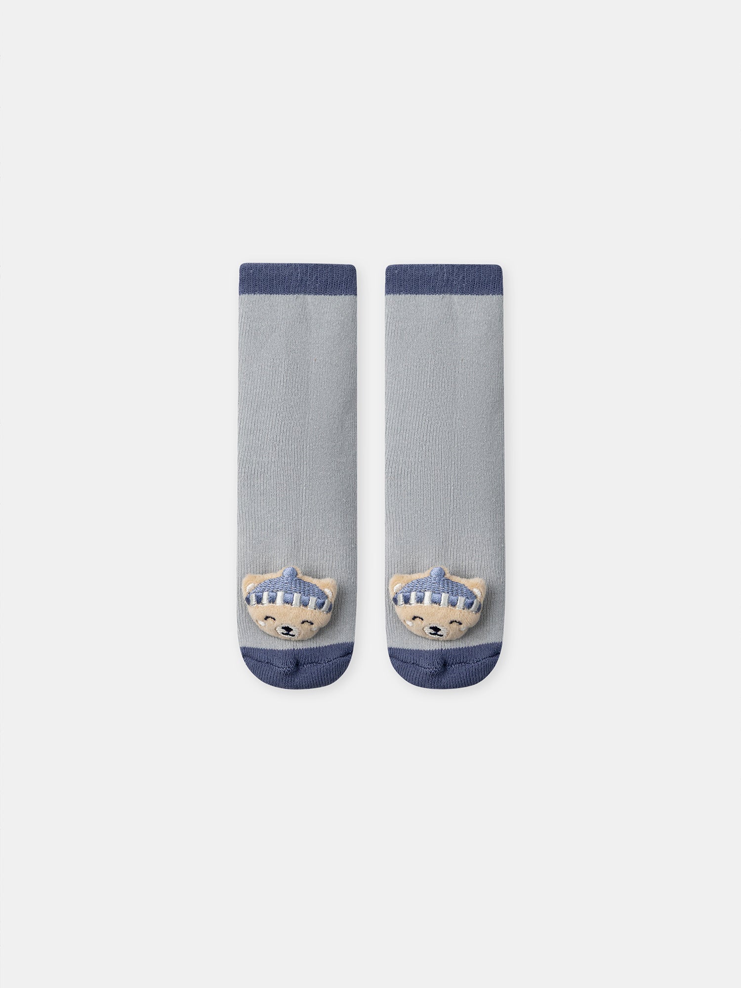 Grau-blau Socken mit Bärenkopf für Babys Jungen