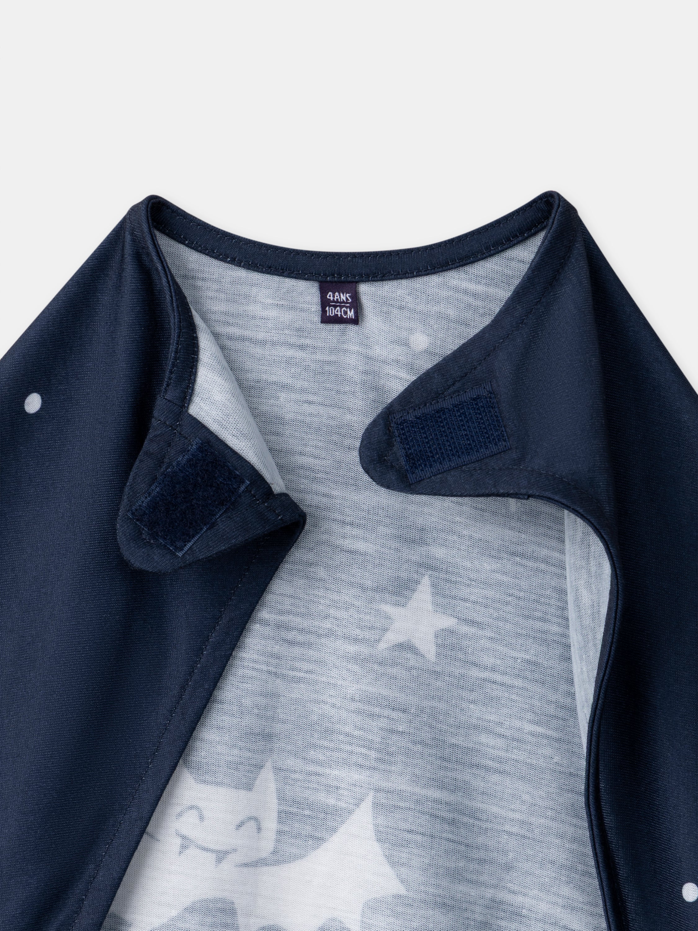 Marineblauer Velours-Pyjama + Umhang für Jungen