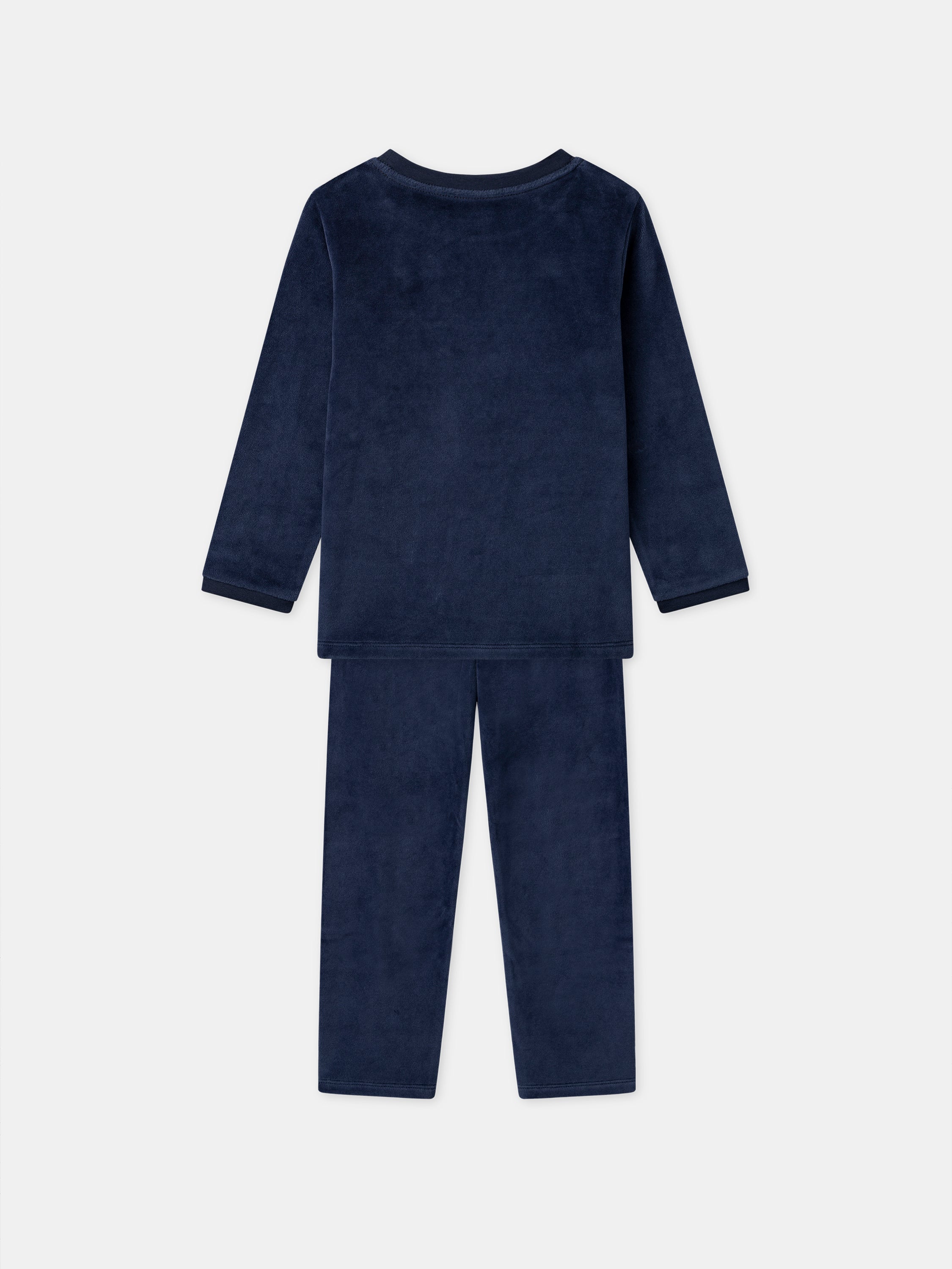 Marineblauer Velours-Pyjama + Umhang für Jungen