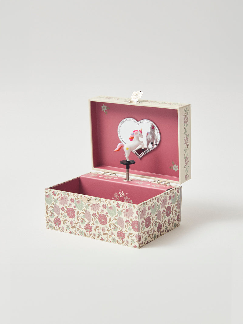 Einhor musikbox mit Blumenmuster