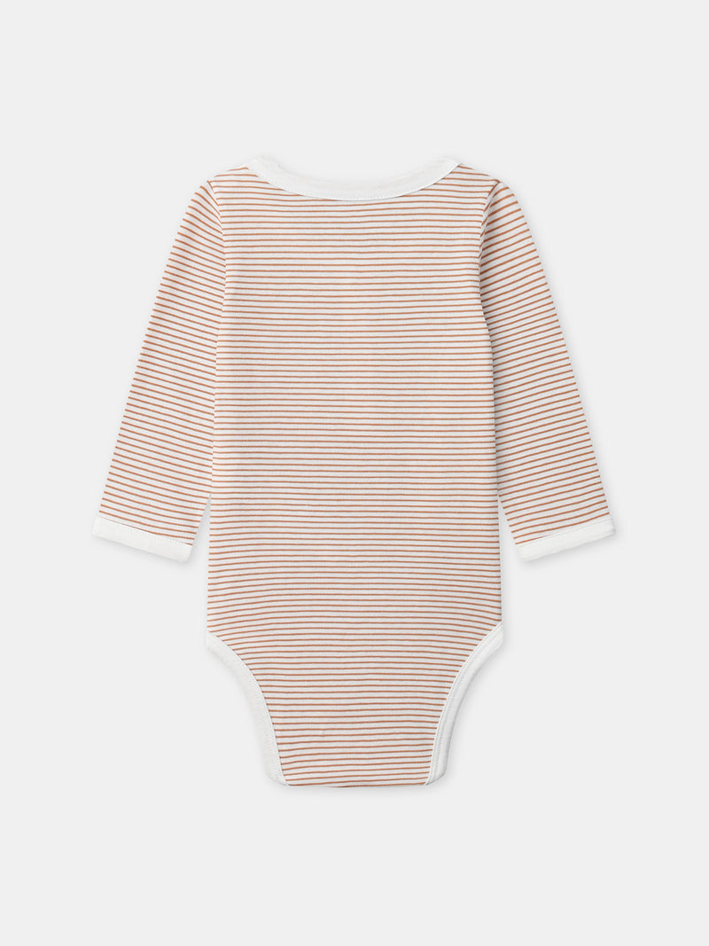 Ensemble salopette bleu grisée + body rayé + chaussettes Naissance Garçon