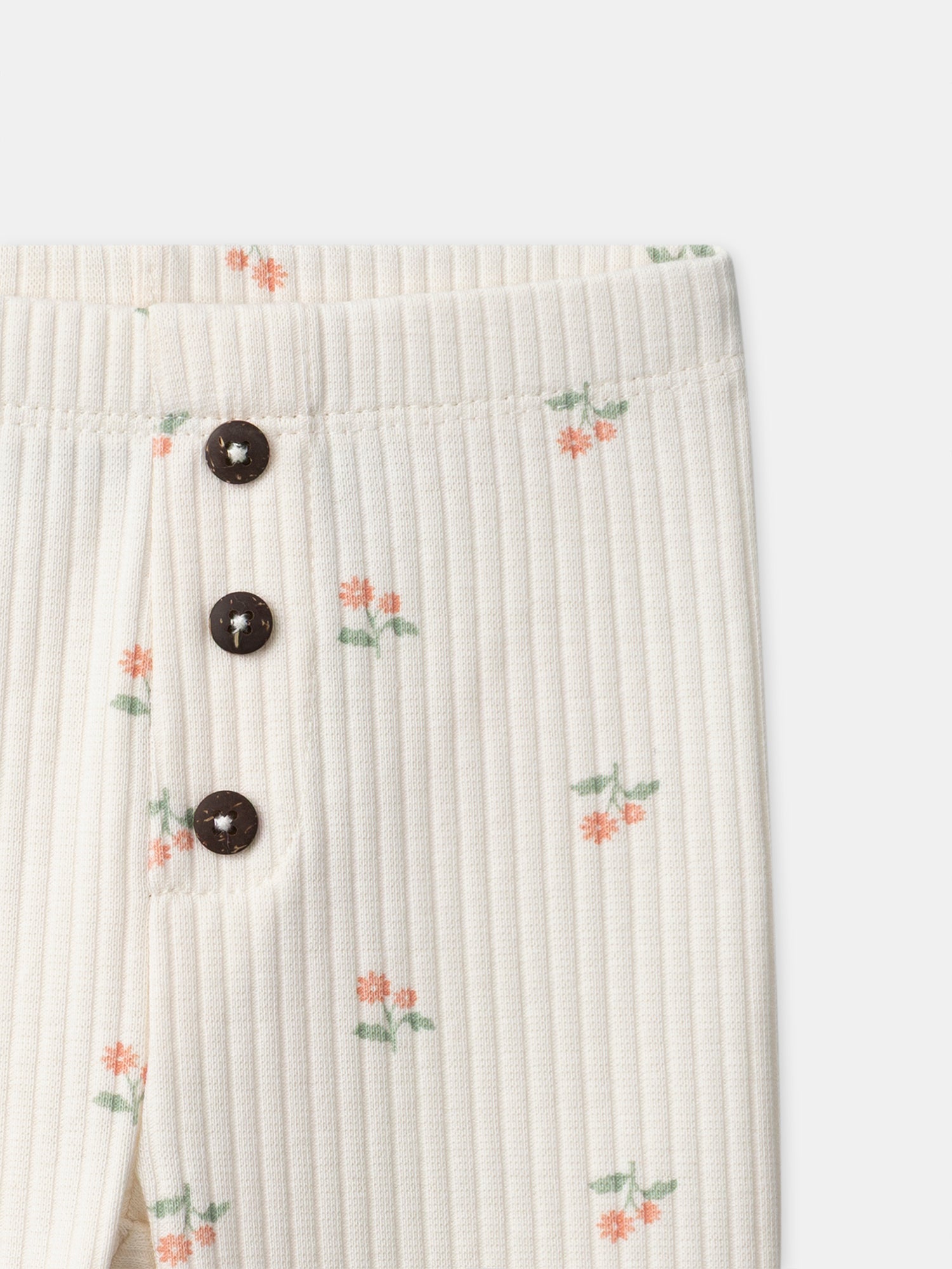 Ivory Floral Print Leggings für Mädchen