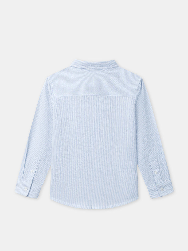 Blaues gestreiftes Hemd für Jungen