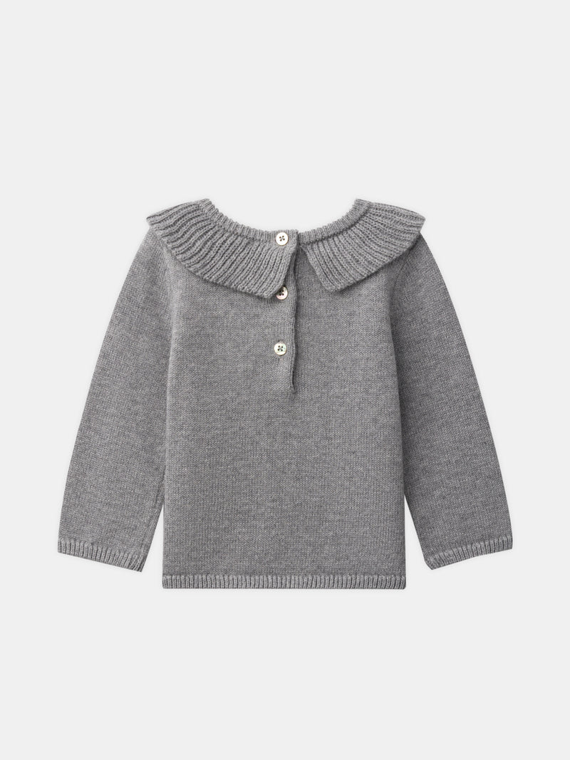 Ensemble Pullover und Hose grau Geburt Mädchen