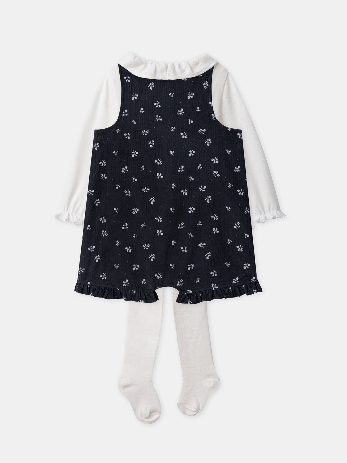 Ensemble Latzhose + Body + Strumpfhosen Geburt Mädchen