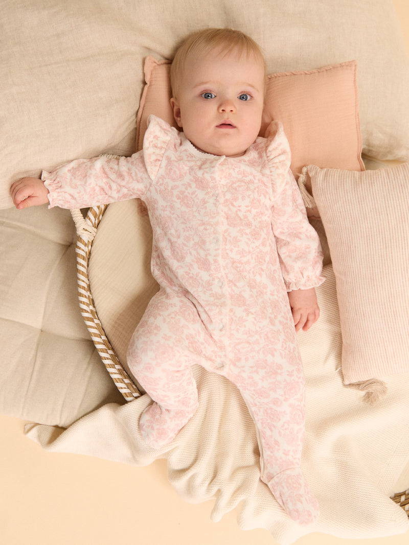 Ecru Overall mit Blumenprint Geburts Mädchen