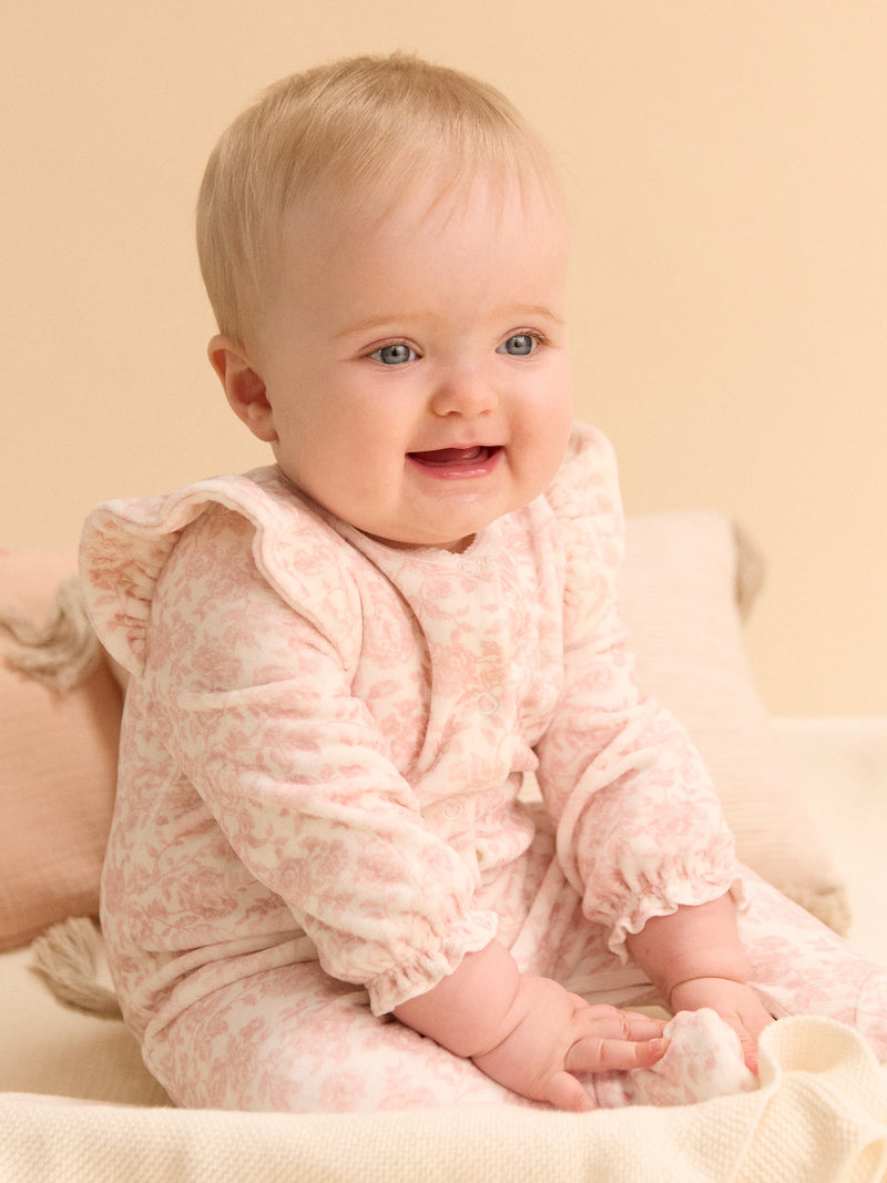 Ecru Overall mit Blumenprint Geburts Mädchen