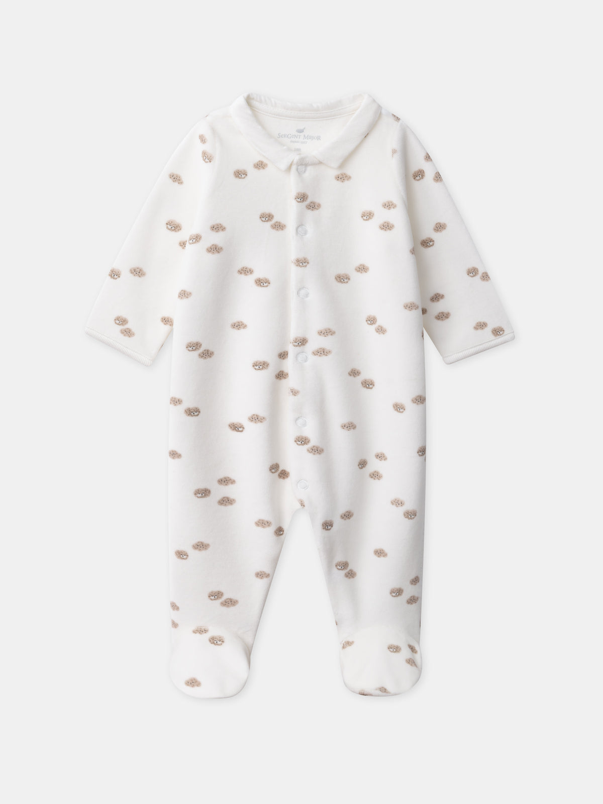 Ecru Overall mit Schafen und Wolkenprint Geburt Junge