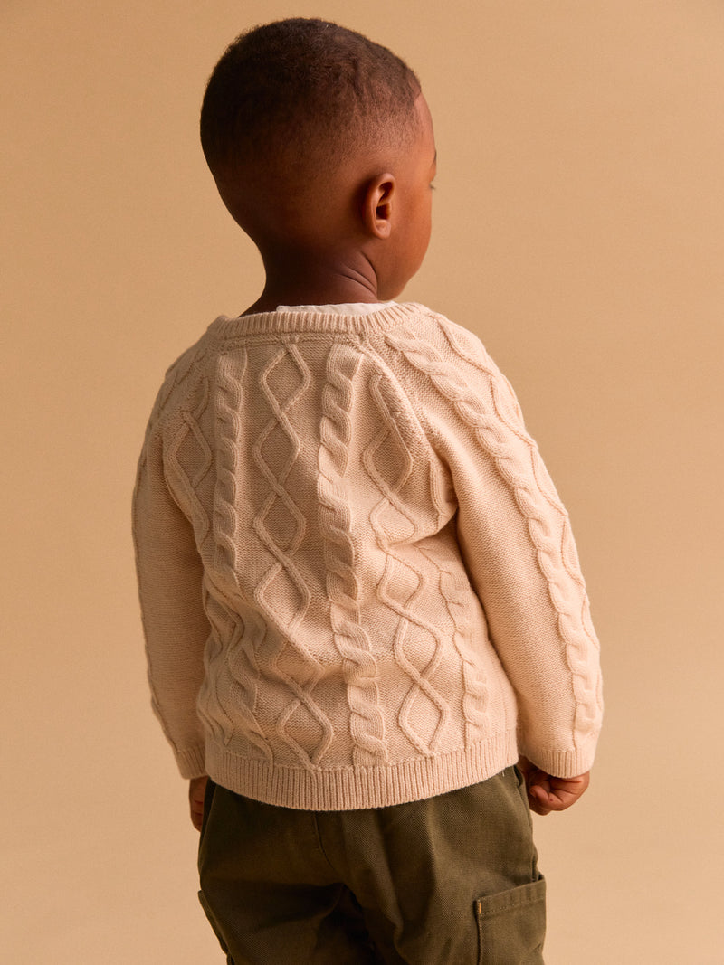 Beige-zopfmuster-Pullover-Baby-Junge