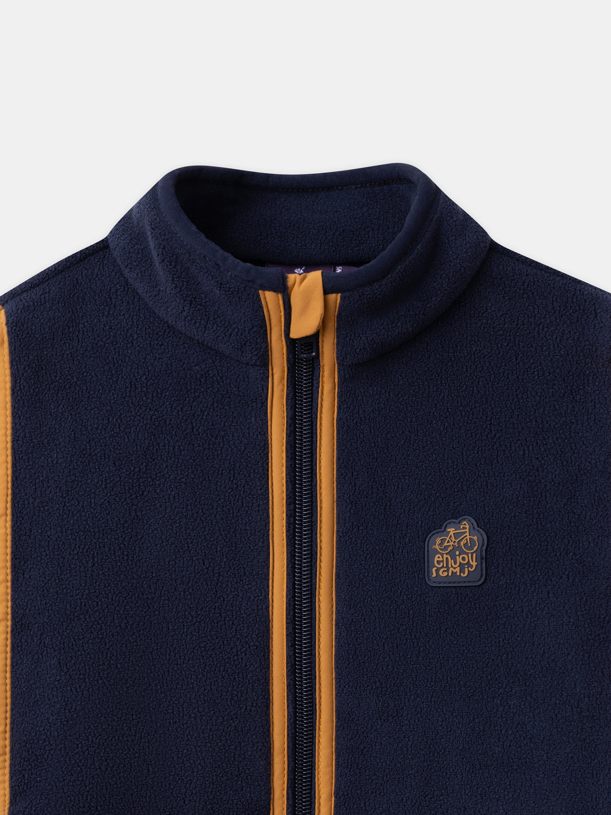 Gilet polaire zippé bleu marine à col Garçon