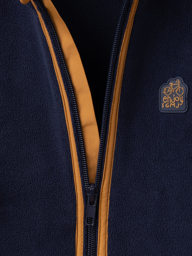 Blauer Fleece-Weste mit Reißverschluss für Jungen