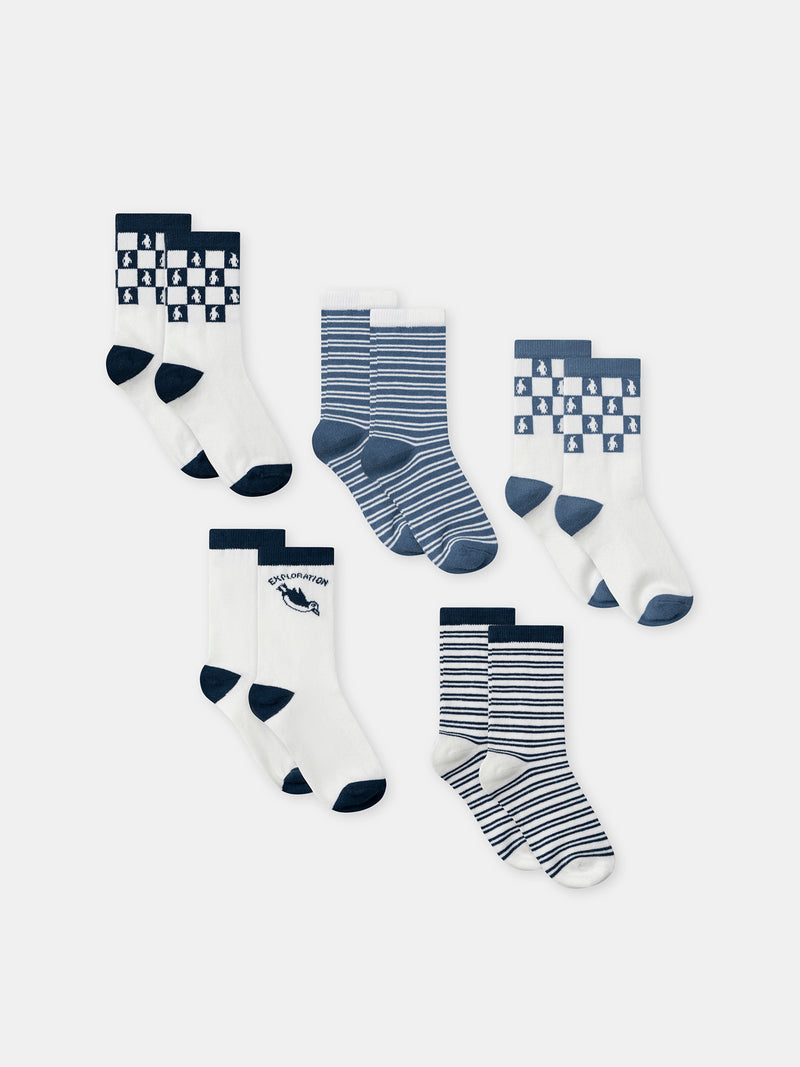 Set aus 5 Pinguinsocken für Jungen