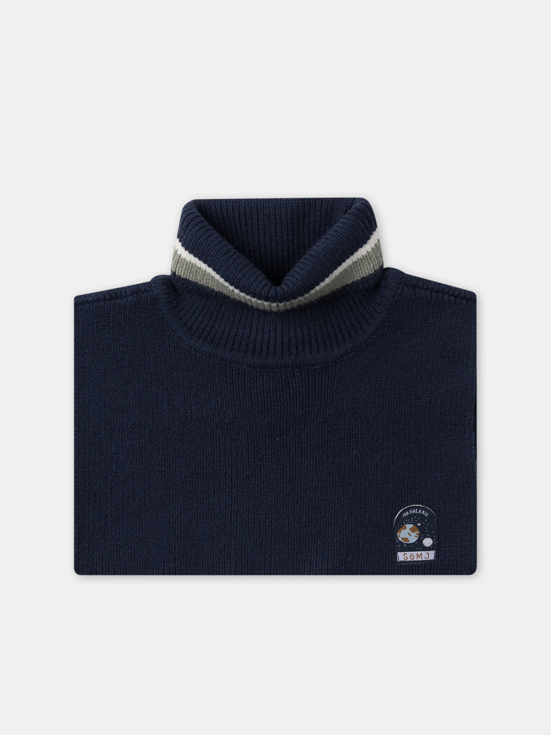 Plastron bleu marine à rayures Garçon
