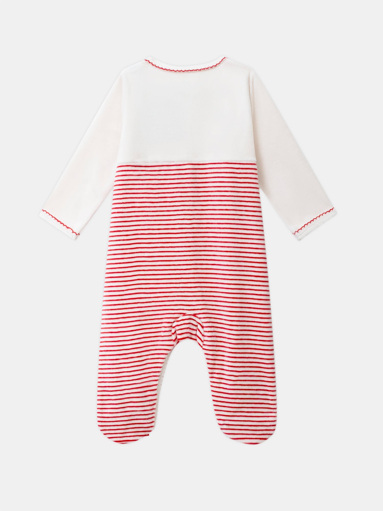 Samt-Pyjama-vanille-mit-Birnen-Stickerei-Baby-Mädchen