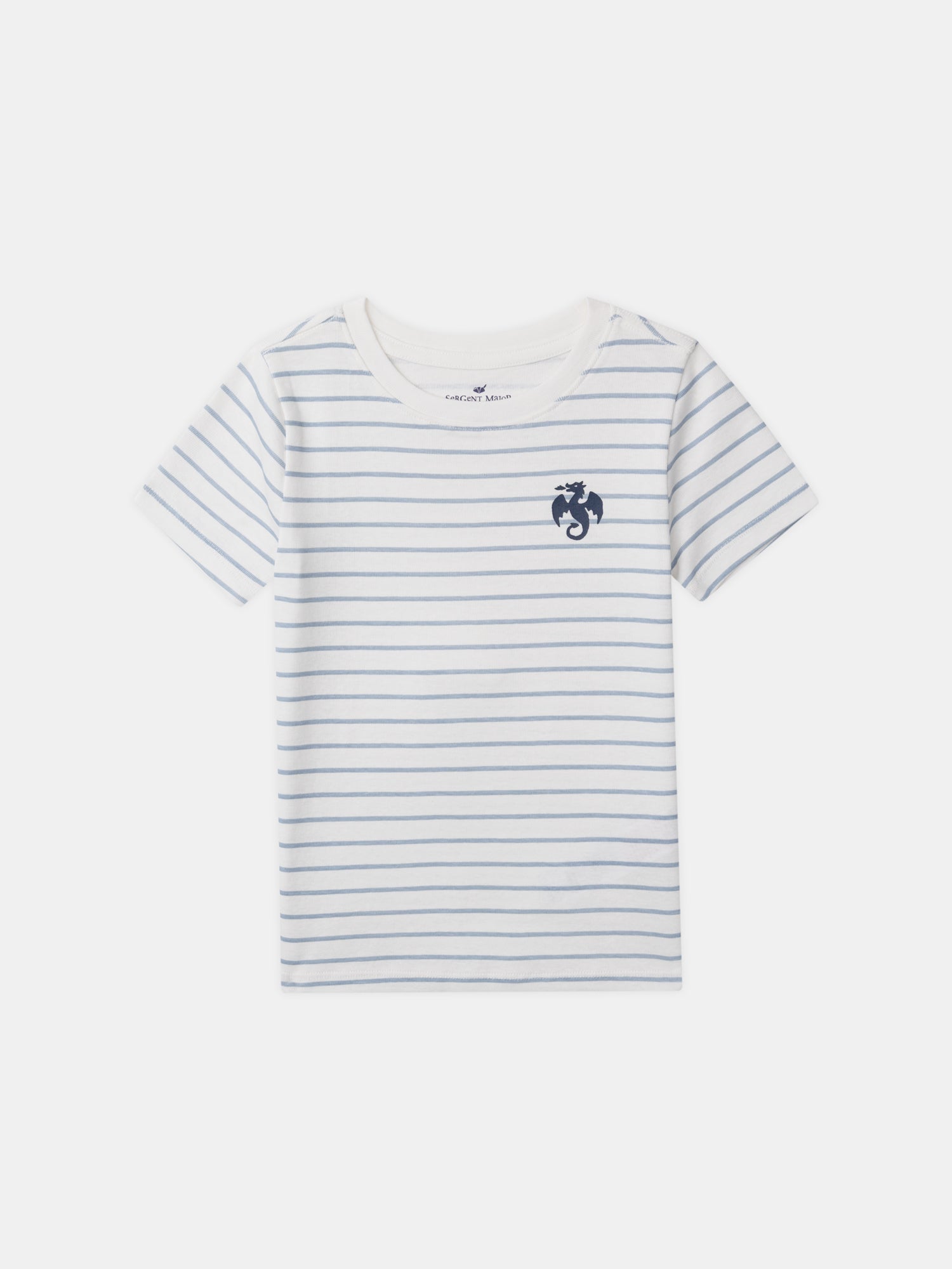 Set aus 2 Ecru-T-Shirts mit Drachenmotiv oder blauen Streifen für Jungen