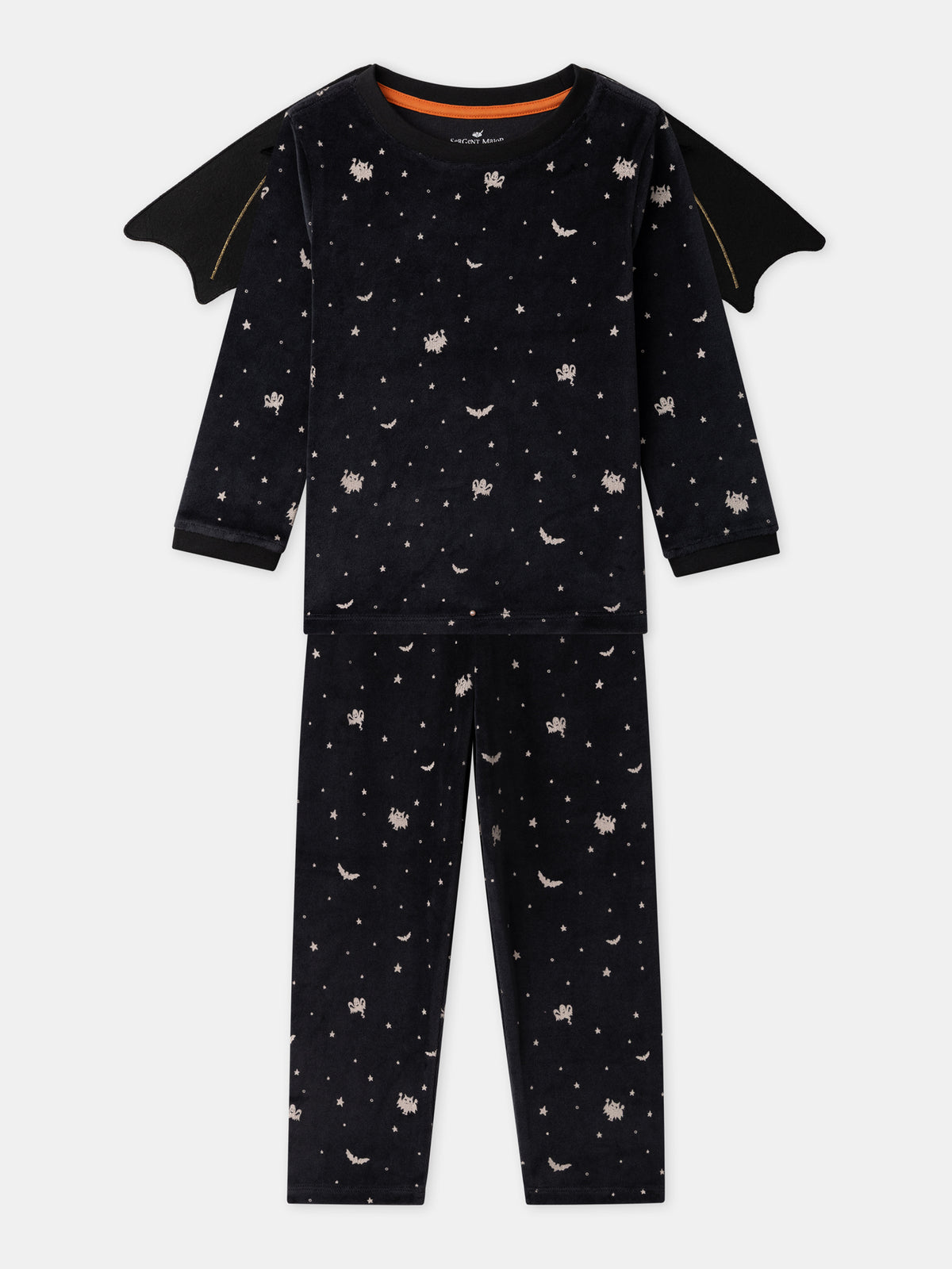 Pyjama d'Halloween noir + ailes de chauve-souris Garçon
