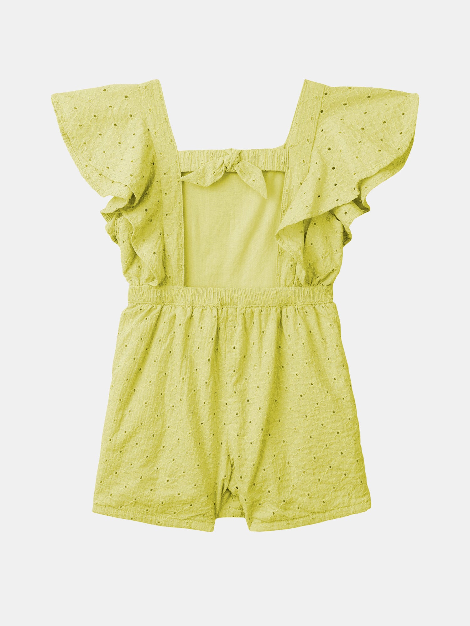 Combinaison jaune à broderie anglaise Fille