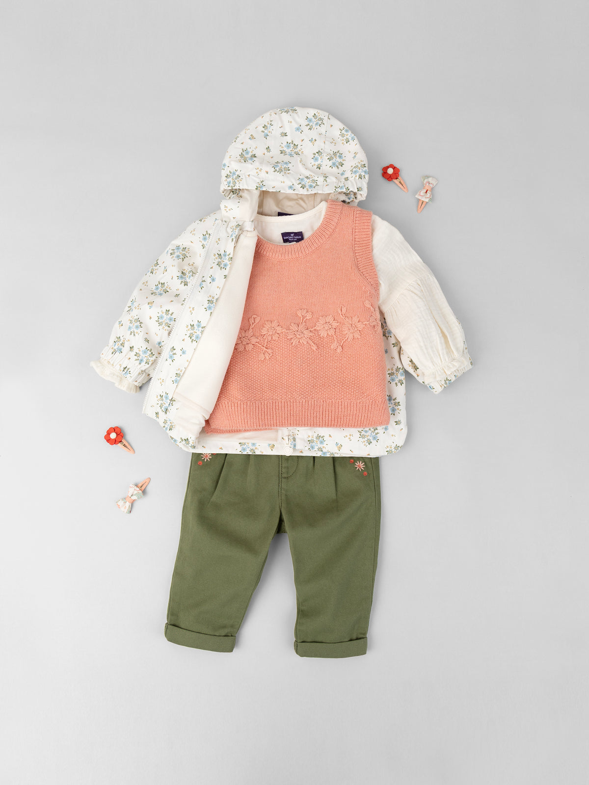 Tenue Bébé Fille : Fleurie sous la pluie - 1