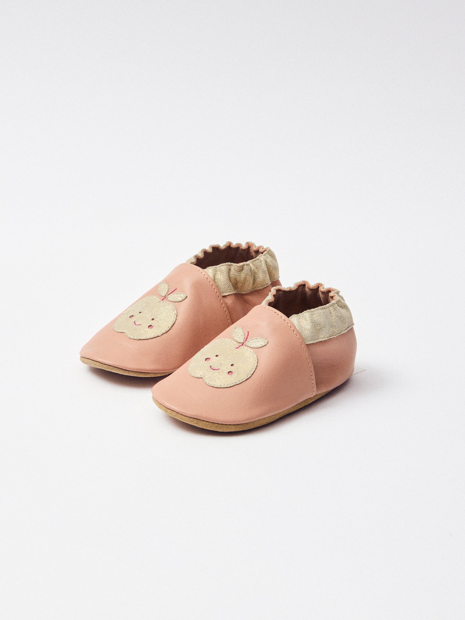Rosa Pantoffeln mit Apfel-Patch Baby Mädchen