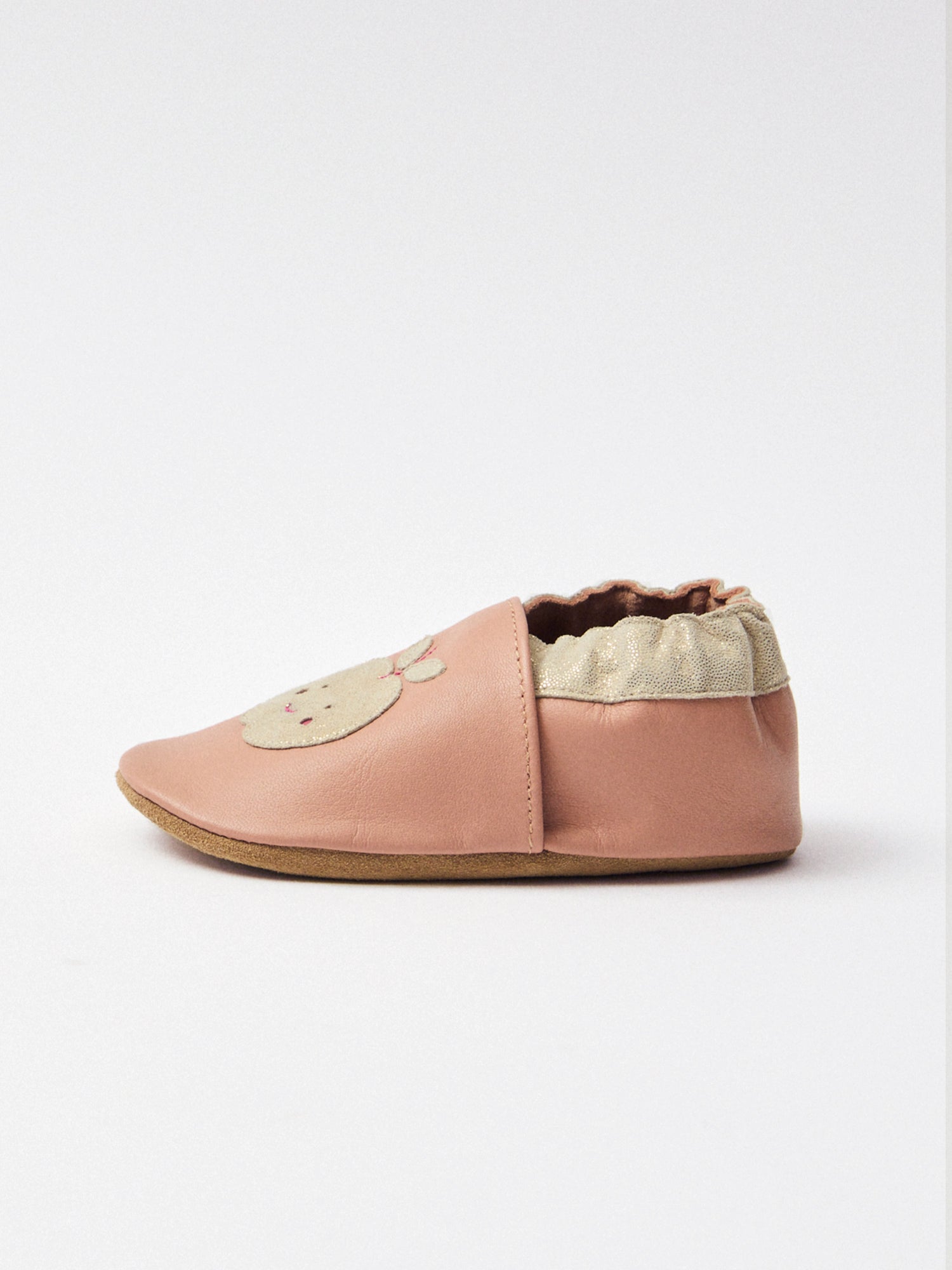 Rosa Pantoffeln mit Apfel-Patch Baby Mädchen