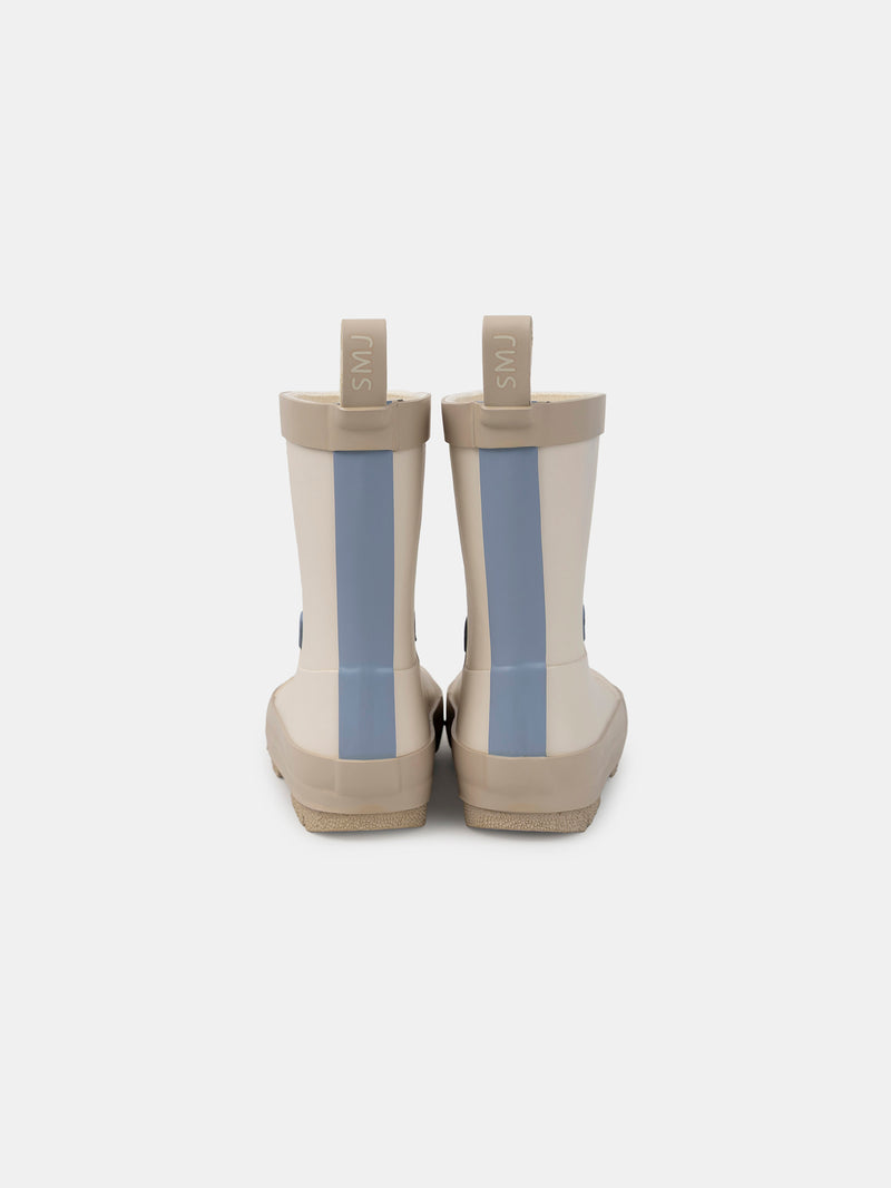 Botte de pluie beige imprimé tête d'ours Bébé Mixte