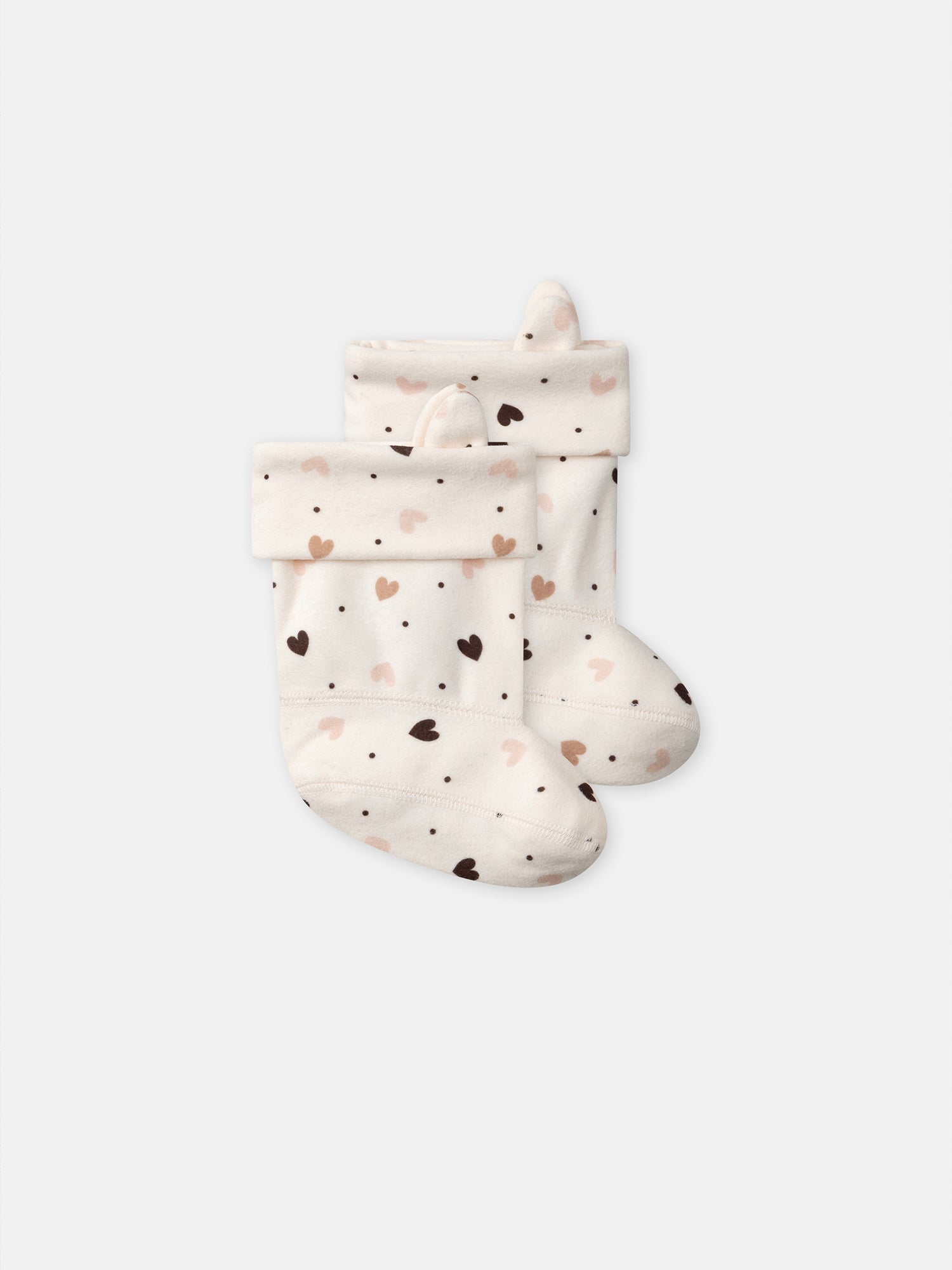 Ecrufarbene Gummistiefel mit Herz für Mädchen