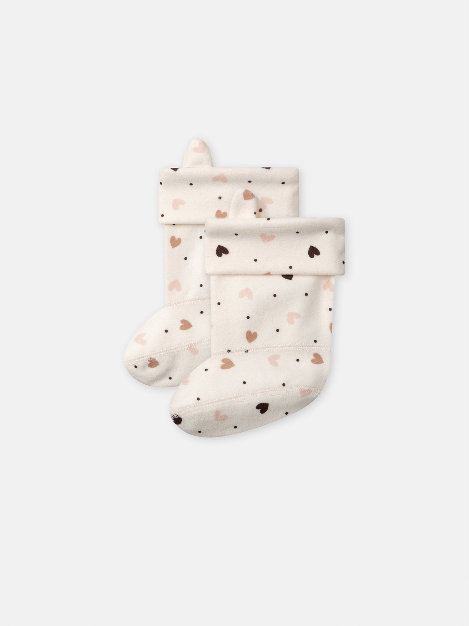 Ecrufarbene Gummistiefel mit Herz für Mädchen