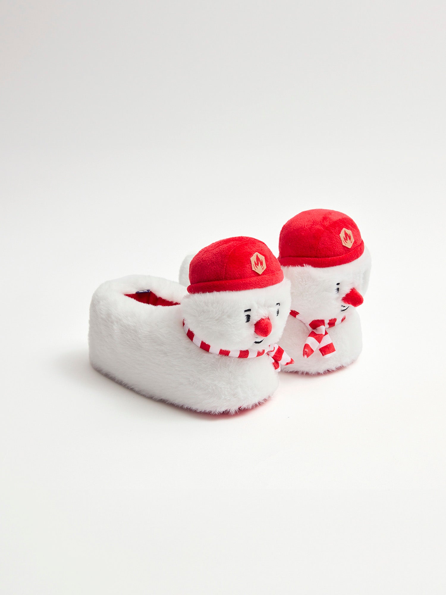 Chaussons blanc tête de bonhomme de neige Garçon