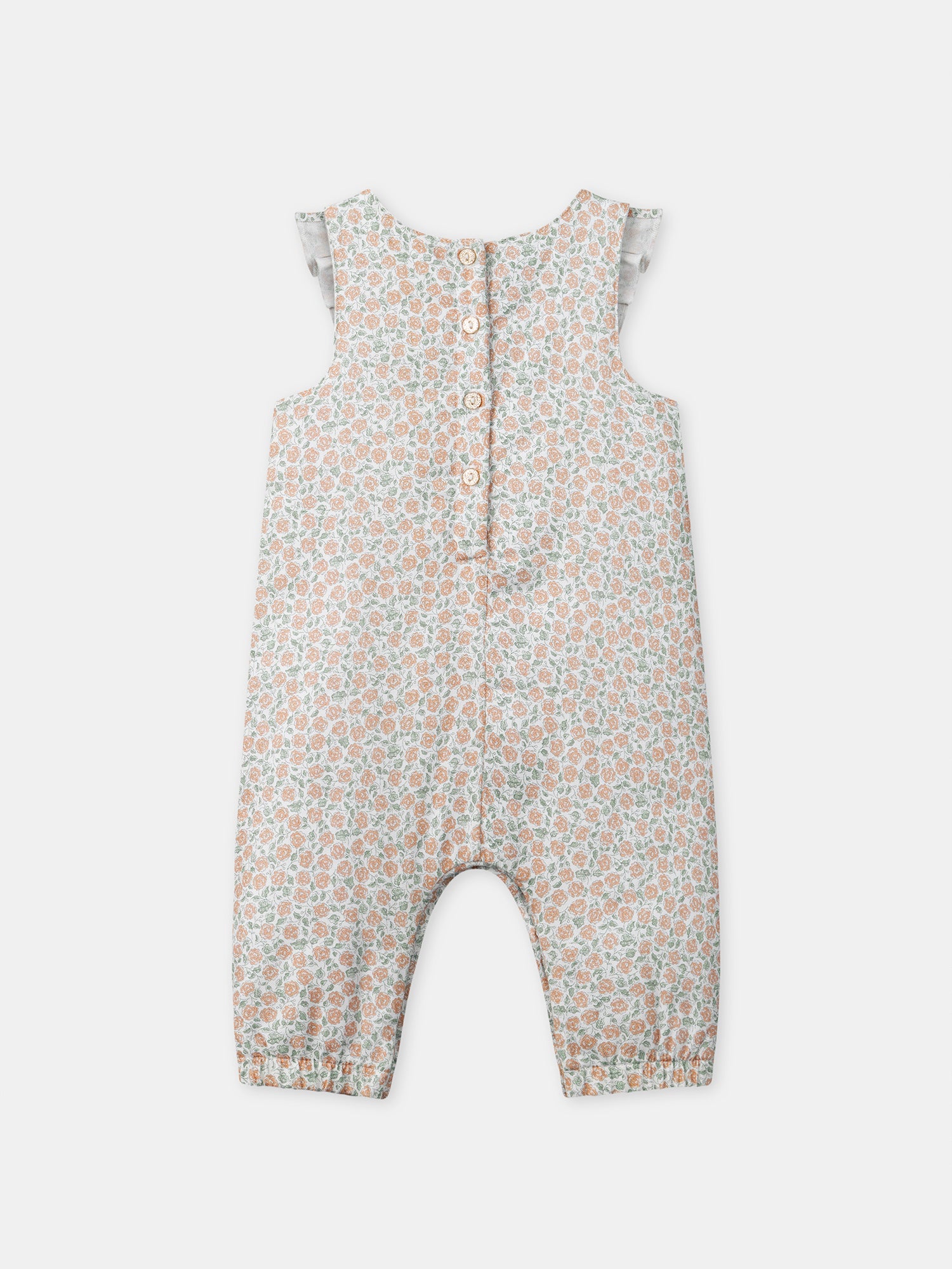 Ensemble combinaison imprimé fleuri + body + bandeau Naissance Fille