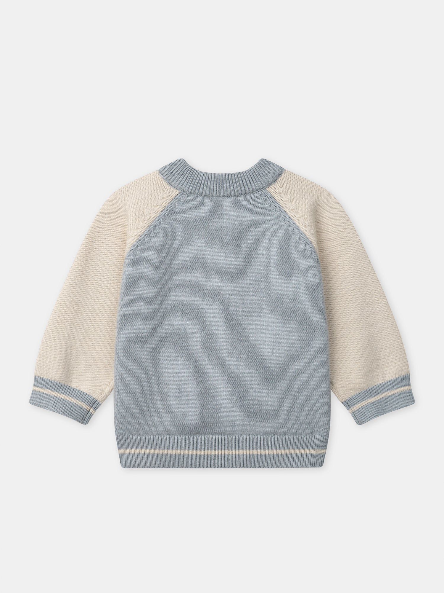 Blau-grauer und beige Baby-Jungen-Kapuzenpullover