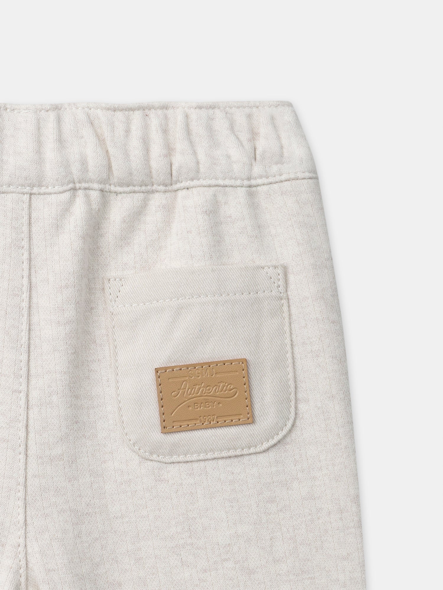 Pantalon écru visage animal Bébé Garçon