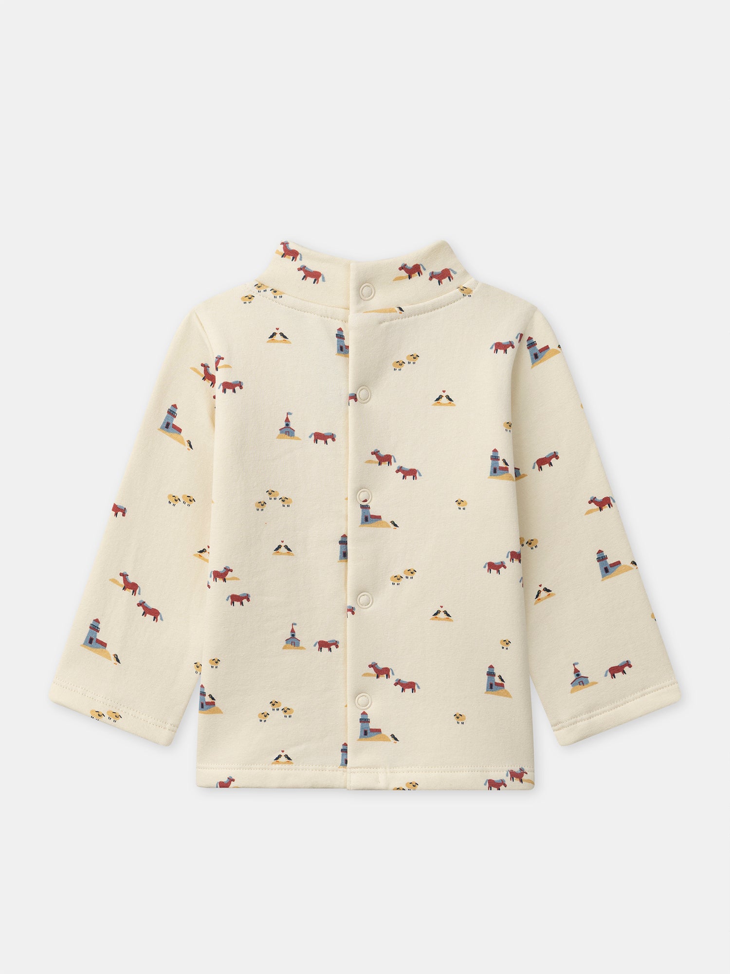 Ecru Langarmshirt mit Tiermotiven für Jungs