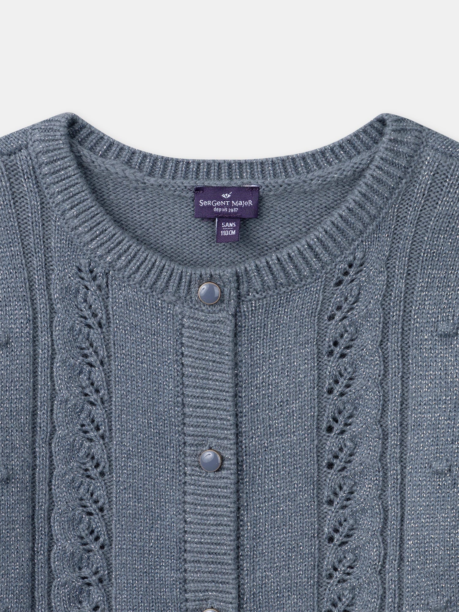 Grau-blauer Cardigan für Mädchen