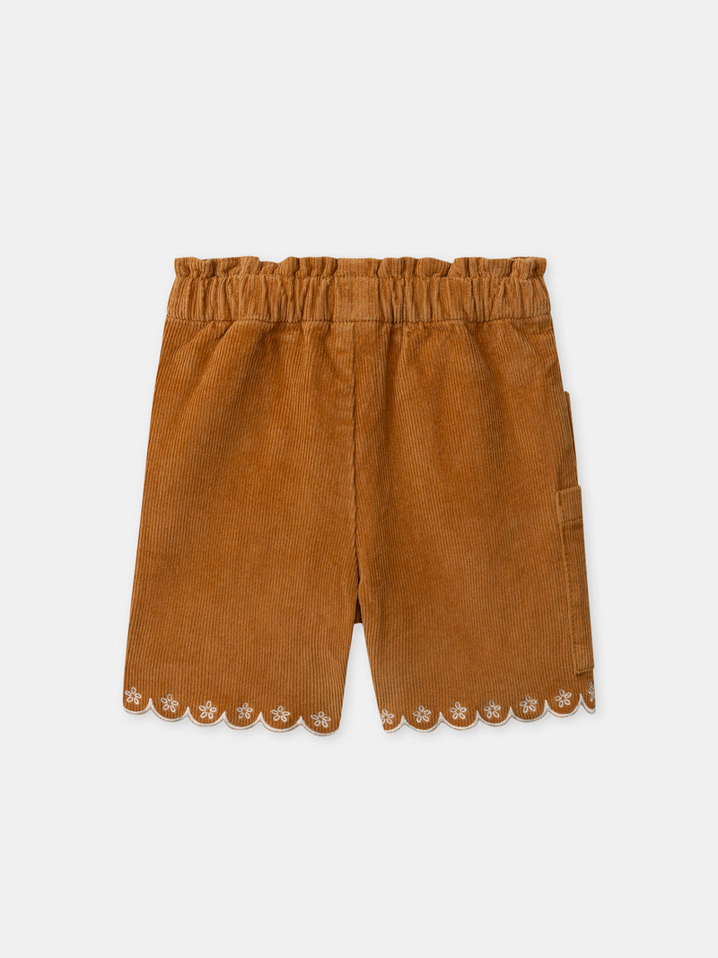 Braune Cordshorts für Mädchen