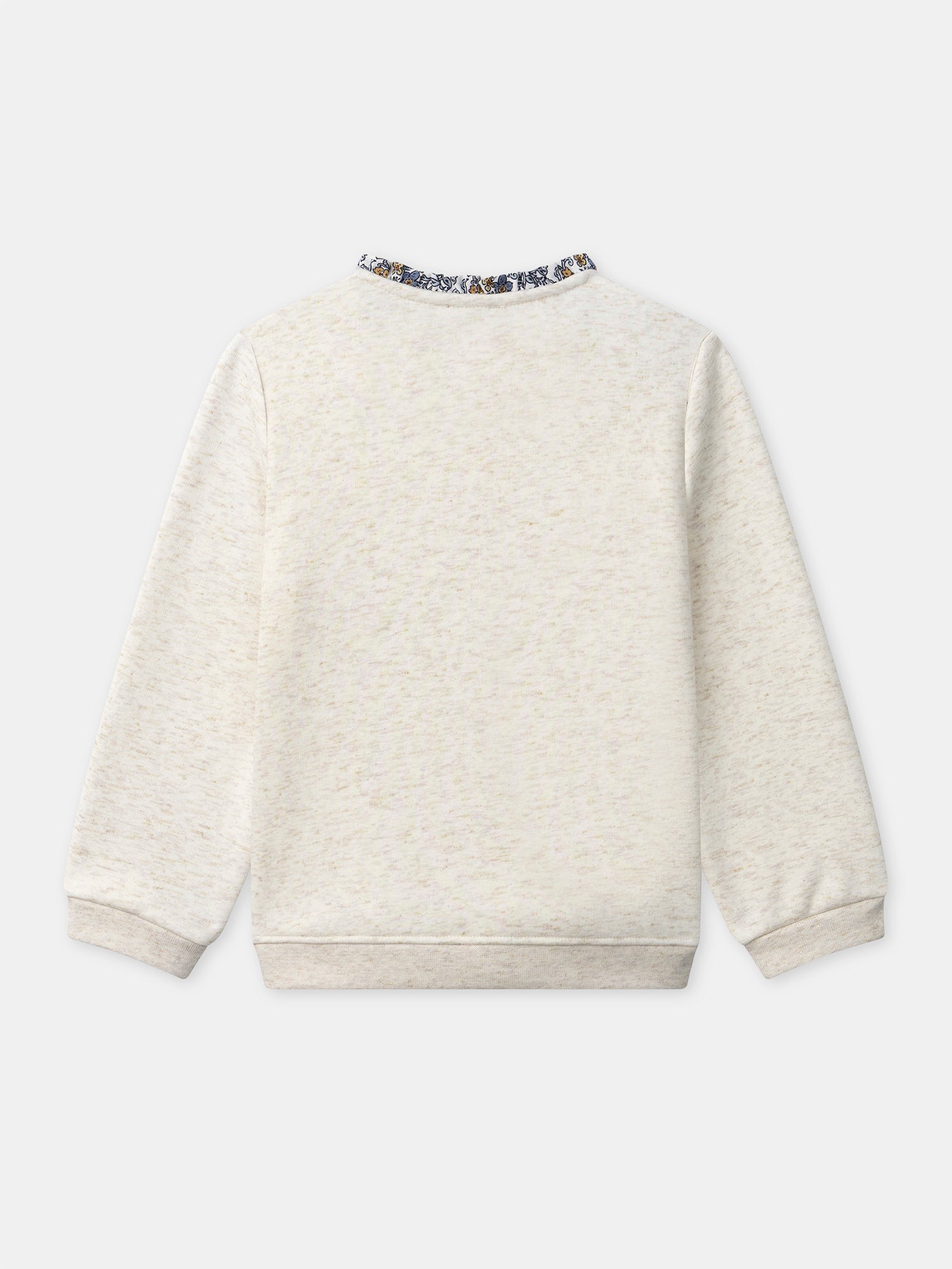 Ecru Sweatshirt mit "Schöne Blume" Stickerei für Mädchen